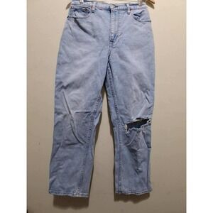 Abercrombie Fitch Ultra High Rise‎ Ankle Straight Distressed Light Wash Jeans 29
